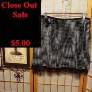 Wrapper Black & White Polka Dot Mini Skirt